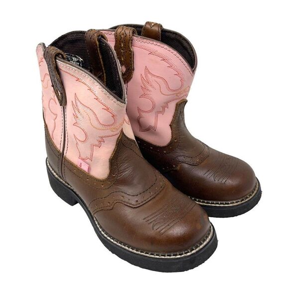 Justin Gypsy Collection Gemma pink leather boots 2.5D BoxAE western cowgirl BoxG - Picture 1 of 5
